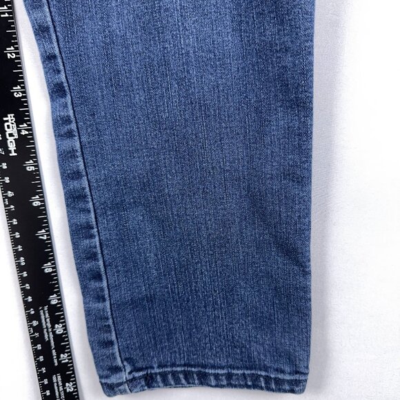 Roz & Ali Cropped Skinny Jeans Womens Size 4 Low Rise Dark Wash Denim Blue - Picture 9 of 12